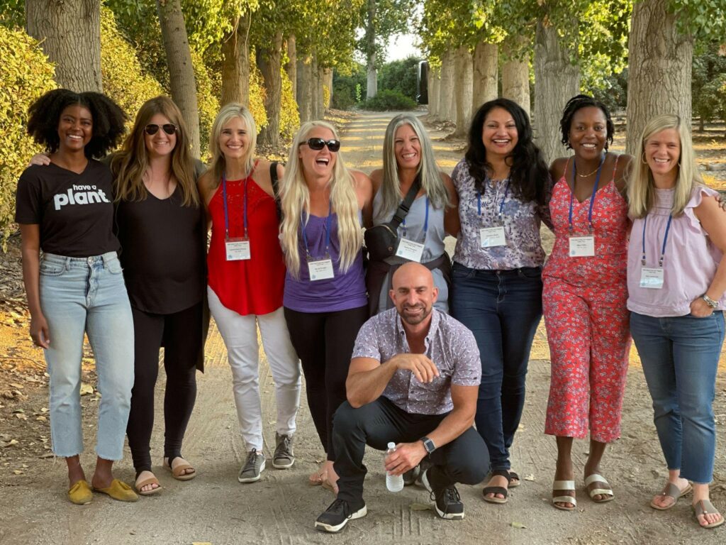 Farm tour participants at the orange grove